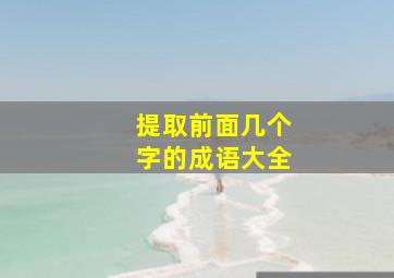 提取前面几个字的成语大全