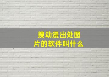 搜动漫出处图片的软件叫什么