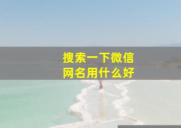 搜索一下微信网名用什么好