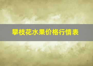 攀枝花水果价格行情表