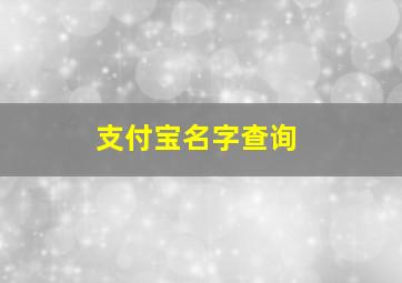 支付宝名字查询