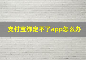 支付宝绑定不了app怎么办