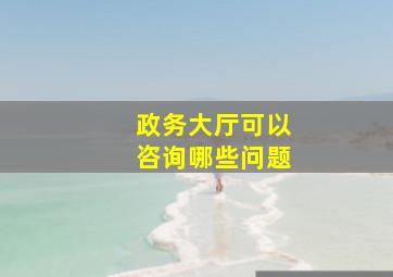 政务大厅可以咨询哪些问题