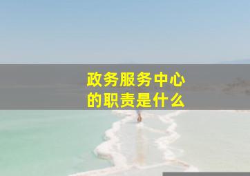 政务服务中心的职责是什么