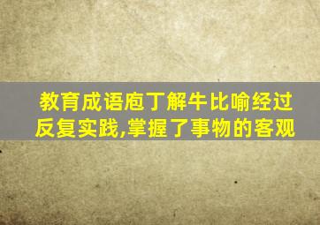 教育成语庖丁解牛比喻经过反复实践,掌握了事物的客观