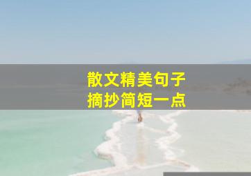 散文精美句子摘抄简短一点