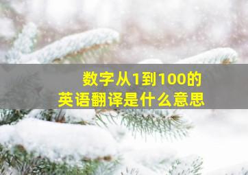 数字从1到100的英语翻译是什么意思