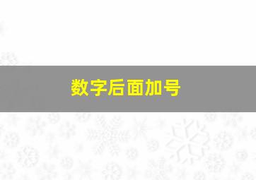 数字后面加号