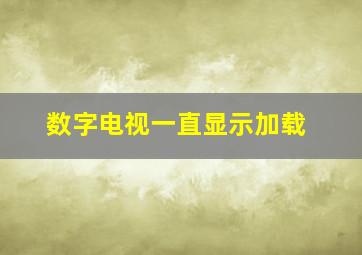 数字电视一直显示加载