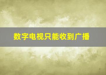 数字电视只能收到广播