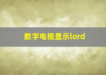 数字电视显示lord