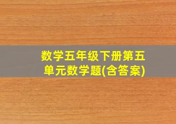 数学五年级下册第五单元数学题(含答案)