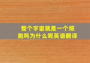 整个宇宙就是一个细胞吗为什么呢英语翻译