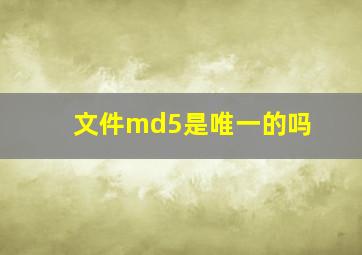 文件md5是唯一的吗