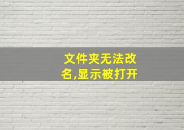 文件夹无法改名,显示被打开