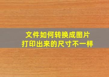 文件如何转换成图片打印出来的尺寸不一样