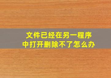 文件已经在另一程序中打开删除不了怎么办