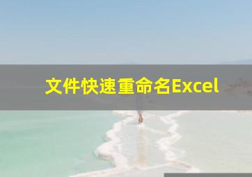 文件快速重命名Excel