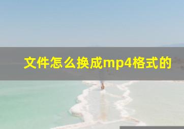 文件怎么换成mp4格式的