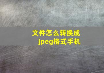 文件怎么转换成jpeg格式手机