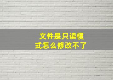 文件是只读模式怎么修改不了