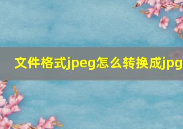 文件格式jpeg怎么转换成jpg