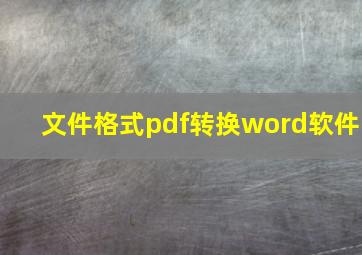 文件格式pdf转换word软件