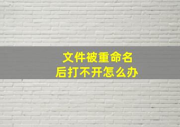 文件被重命名后打不开怎么办