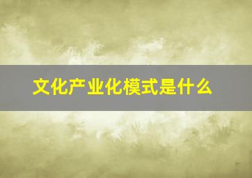 文化产业化模式是什么