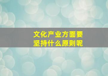 文化产业方面要坚持什么原则呢