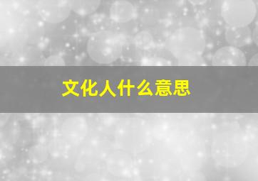 文化人什么意思