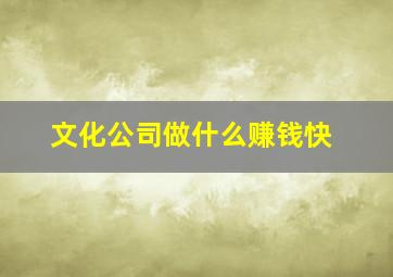 文化公司做什么赚钱快