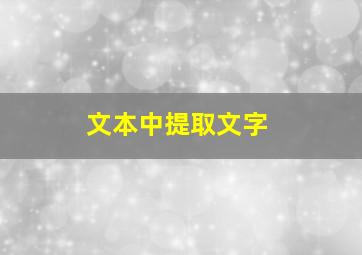 文本中提取文字