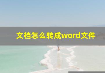 文档怎么转成word文件