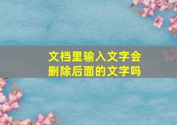 文档里输入文字会删除后面的文字吗