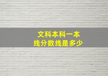 文科本科一本线分数线是多少