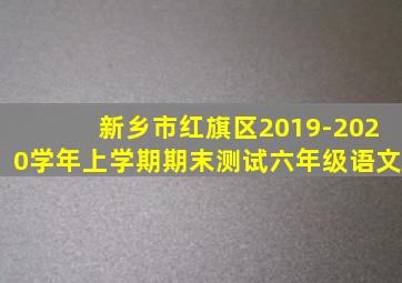 新乡市红旗区2019-2020学年上学期期末测试六年级语文