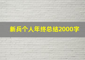 新兵个人年终总结2000字