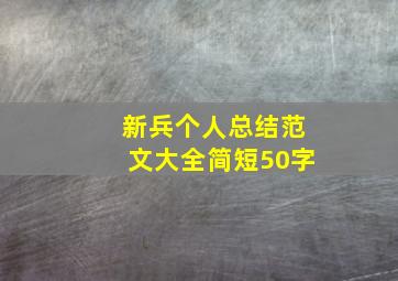 新兵个人总结范文大全简短50字