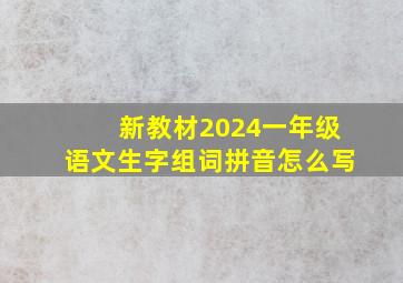 新教材2024一年级语文生字组词拼音怎么写