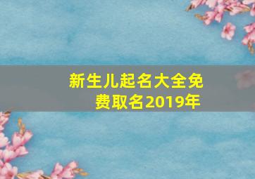 新生儿起名大全免费取名2019年