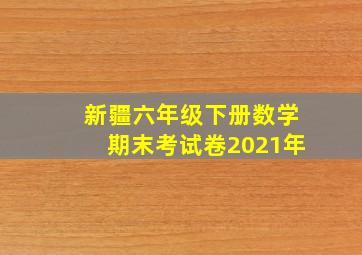 新疆六年级下册数学期末考试卷2021年