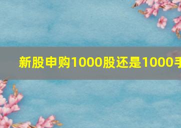 新股申购1000股还是1000手