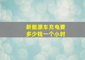 新能源车充电要多少钱一个小时