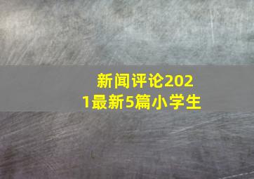 新闻评论2021最新5篇小学生