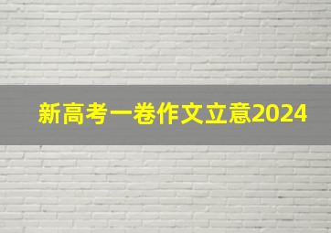 新高考一卷作文立意2024