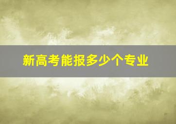 新高考能报多少个专业