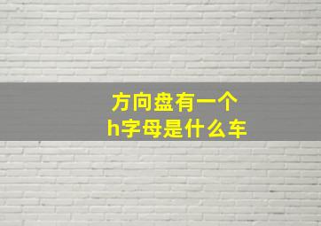 方向盘有一个h字母是什么车