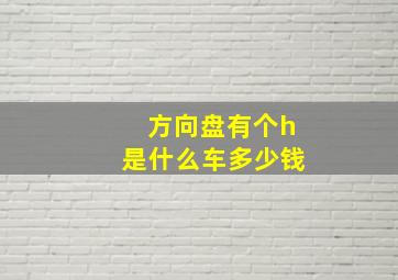 方向盘有个h是什么车多少钱