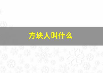 方块人叫什么